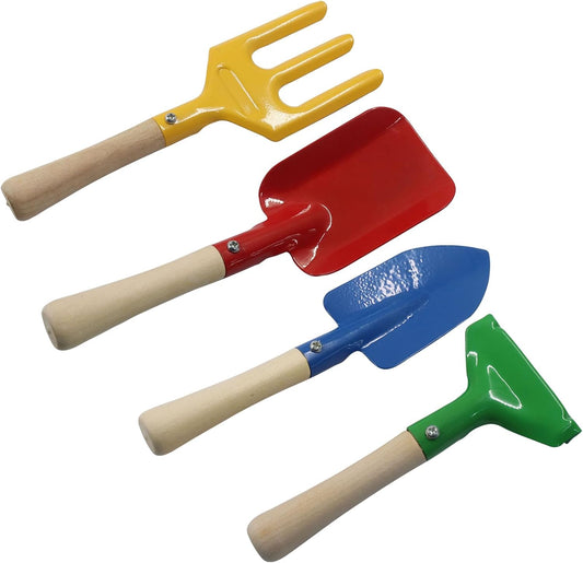 4 Pack Metal Garden Tool Set, Mini Colorful Beach Tool for Kids