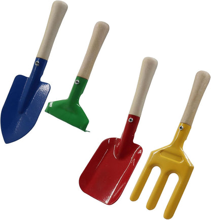 4 Pack Metal Garden Tool Set, Mini Colorful Beach Tool for Kids