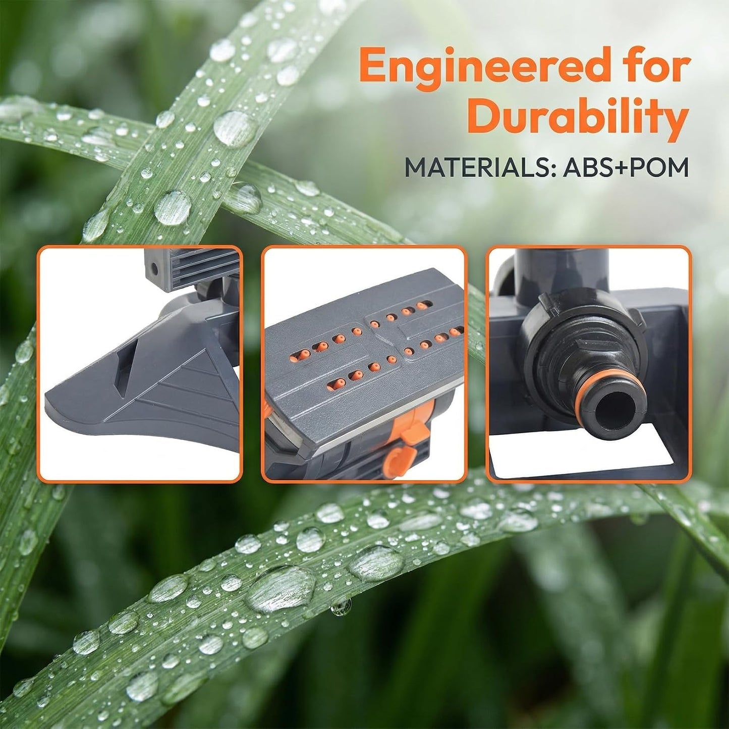 2026 New Adjustable Oscillating Sprinkler Wide Coverage, 16-Nozzle Oscillating Sprinkler, Lawn Sprinkler Oscillating, Mini Turbo Oscillating Water Sprinkler (Black, with a Set nozzles)