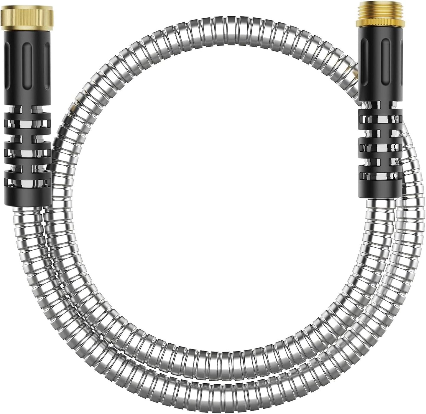 3ft Short Garden Hose, Stainless Steel Small Hose Extension Adapter with Female to Male Fitting Extender for Hose Reel/RV Flexible, Lightweight & Heavy Duty Water Pipe