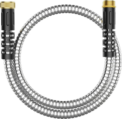 3ft Short Garden Hose, Stainless Steel Small Hose Extension Adapter with Female to Male Fitting Extender for Hose Reel/RV Flexible, Lightweight & Heavy Duty Water Pipe