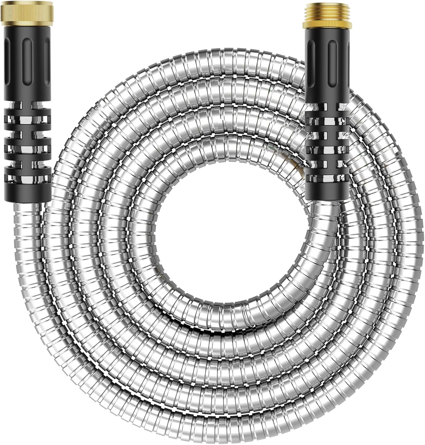 3ft Short Garden Hose, Stainless Steel Small Hose Extension Adapter with Female to Male Fitting Extender for Hose Reel/RV Flexible, Lightweight & Heavy Duty Water Pipe