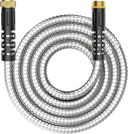 3ft Short Garden Hose, Stainless Steel Small Hose Extension Adapter with Female to Male Fitting Extender for Hose Reel/RV Flexible, Lightweight & Heavy Duty Water Pipe