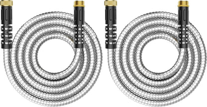 3ft Short Garden Hose, Stainless Steel Small Hose Extension Adapter with Female to Male Fitting Extender for Hose Reel/RV Flexible, Lightweight & Heavy Duty Water Pipe