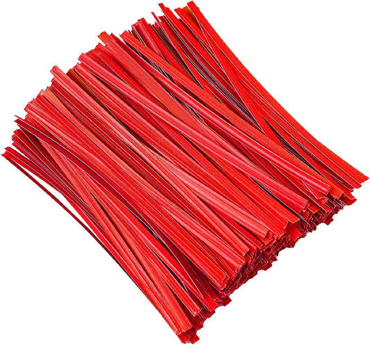 1000 Pcs 5" Red Twist Ties, Plant Ties Cable Ties Reusable Bread Ties for Party Cello Candy Coffee Treat Bags Cake Pops