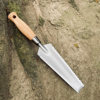 13.3" Alloy Steel Weeding Transplanter, Hori Hori Knife, Digging Trowel with Serrated Edge, Garden Root Cutter, and Dandelion Trowel for Propagation and Transplanting