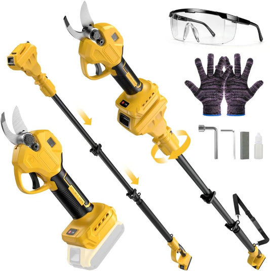 2-in-1 Cordless Pruning Shears with Extension Pole for Dewalt 20V Max