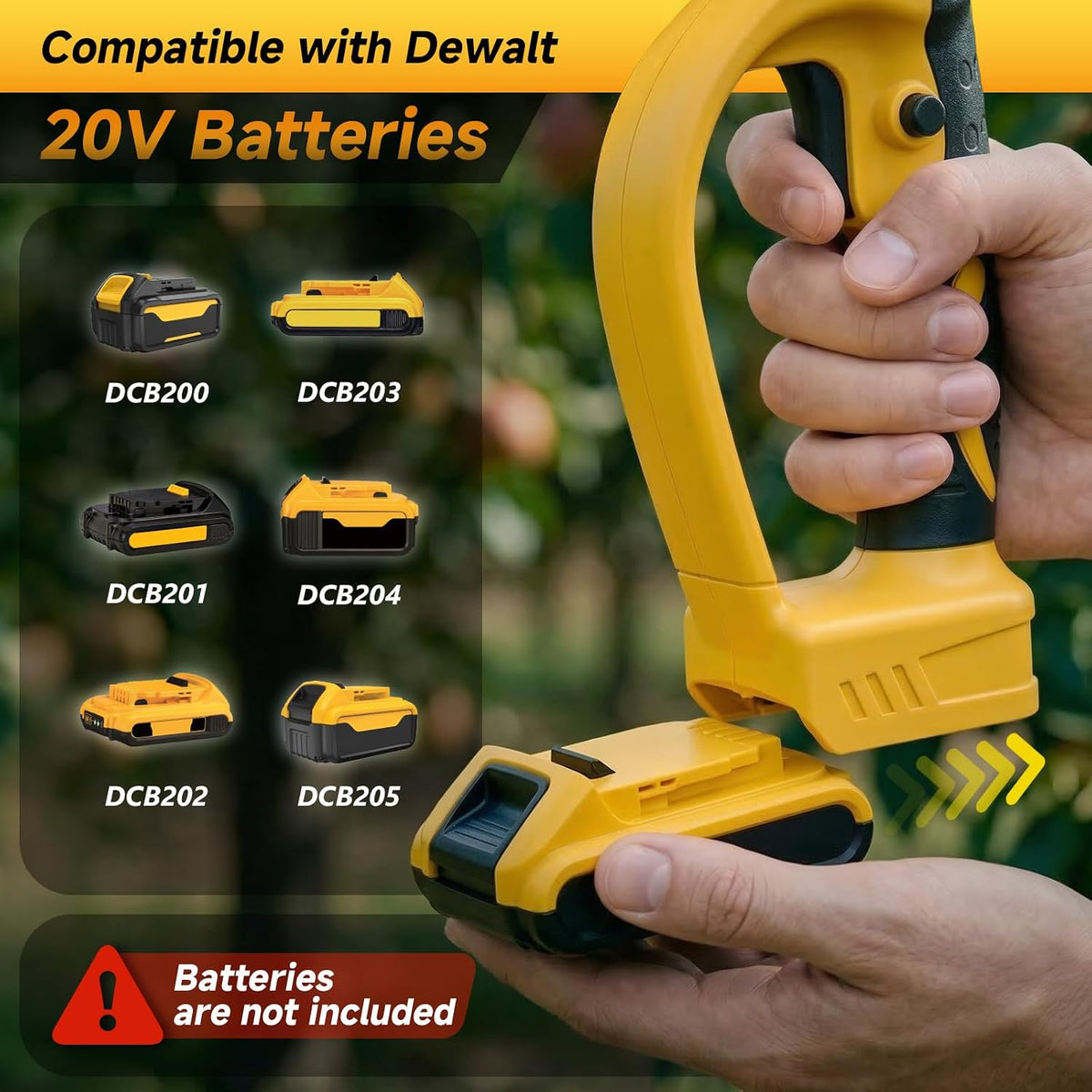 2-in-1 Cordless Pruning Shears with Extension Pole for Dewalt 20V Max