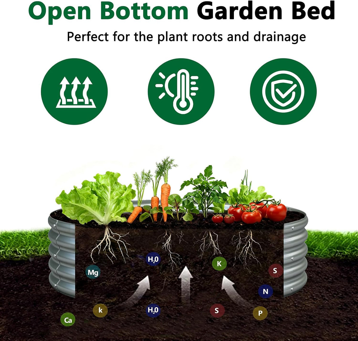 2 Pack Galvanized Raised Garden Bed Metal Round Raised Garden Beds Outdoor Planter Box for Vegetables (4FT, Silver)