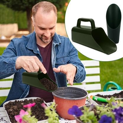 Garden Soil Scoop, 2-in-1 Multi-Function Plastic Spoon Soil Shovel Wear Resistant Digging Tool Cultivation Potting Scoop with Mini Scoop for Digging Up or Transporting