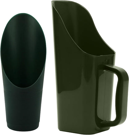 Garden Soil Scoop, 2-in-1 Multi-Function Plastic Spoon Soil Shovel Wear Resistant Digging Tool Cultivation Potting Scoop with Mini Scoop for Digging Up or Transporting