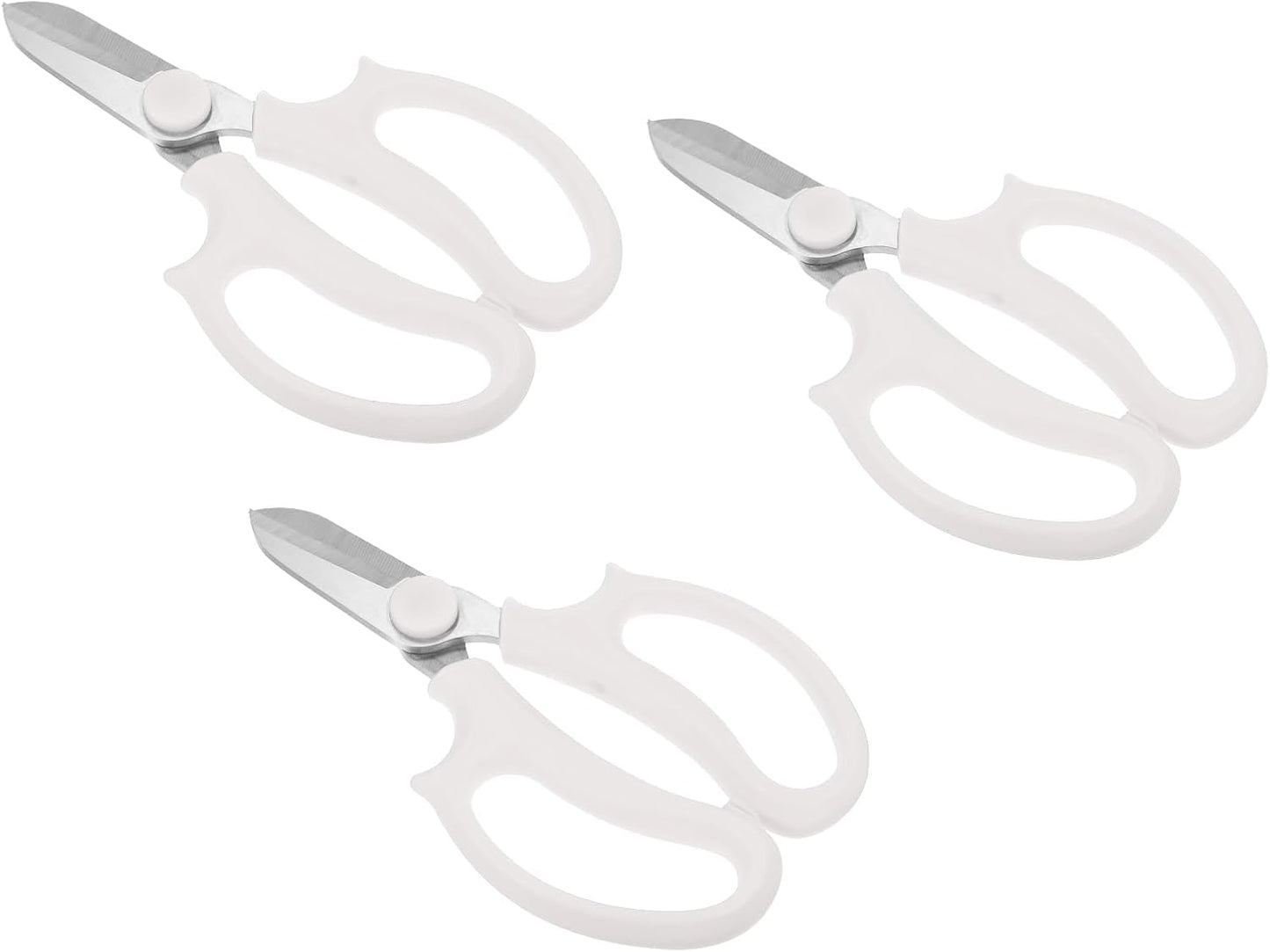 Floral Scissor, 3 Pcs Garden Scissors Floral Shears Gardening Pruning Shears Scissors with Comfort Grip Handle for Plants Trimming, White