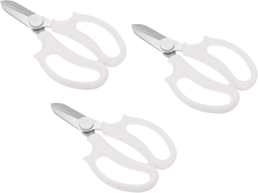 Floral Scissor, 3 Pcs Garden Scissors Floral Shears Gardening Pruning Shears Scissors with Comfort Grip Handle for Plants Trimming, White