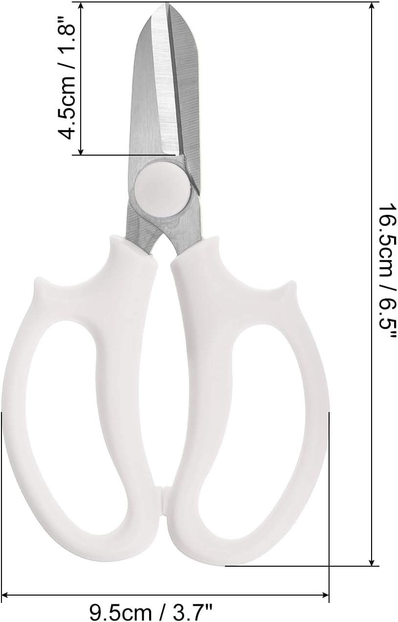 Floral Scissor, 3 Pcs Garden Scissors Floral Shears Gardening Pruning Shears Scissors with Comfort Grip Handle for Plants Trimming, White
