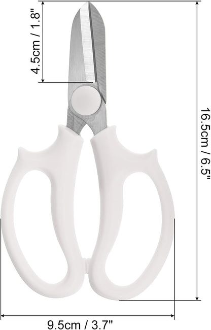 Floral Scissor, 3 Pcs Garden Scissors Floral Shears Gardening Pruning Shears Scissors with Comfort Grip Handle for Plants Trimming, White