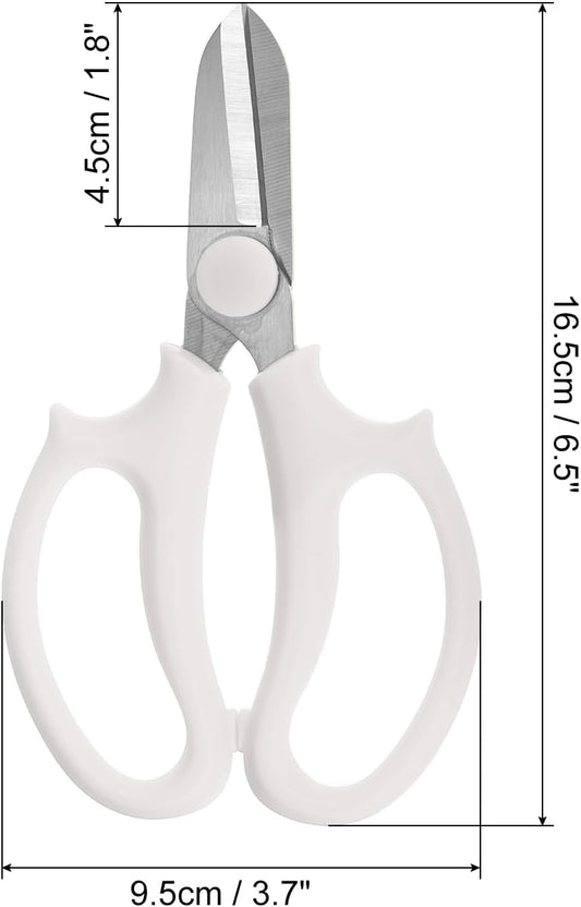 Floral Scissor, 3 Pcs Garden Scissors Floral Shears Gardening Pruning Shears Scissors with Comfort Grip Handle for Plants Trimming, White