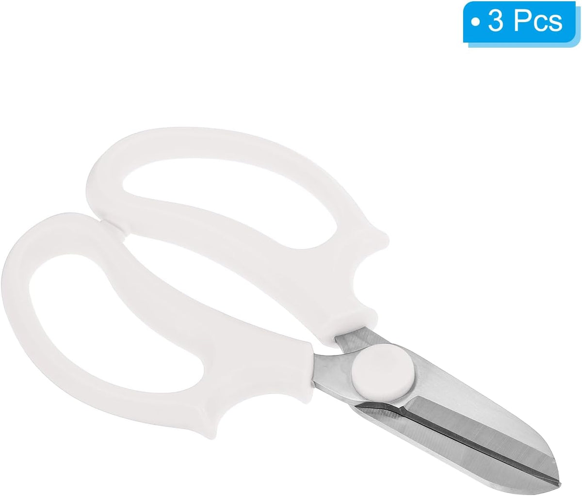 Floral Scissor, 3 Pcs Garden Scissors Floral Shears Gardening Pruning Shears Scissors with Comfort Grip Handle for Plants Trimming, White