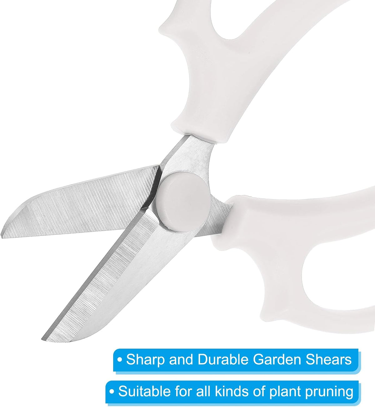 Floral Scissor, 3 Pcs Garden Scissors Floral Shears Gardening Pruning Shears Scissors with Comfort Grip Handle for Plants Trimming, White
