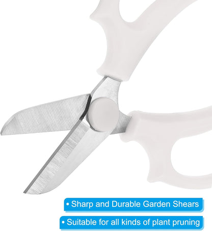 Floral Scissor, 3 Pcs Garden Scissors Floral Shears Gardening Pruning Shears Scissors with Comfort Grip Handle for Plants Trimming, White