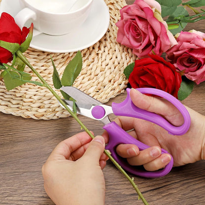Floral Scissor, 3 Pcs Garden Scissors Floral Shears Gardening Pruning Shears Scissors with Comfort Grip Handle for Plants Trimming, White