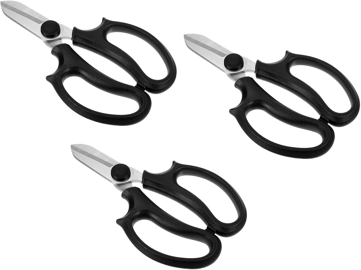 Floral Scissor, 3 Pcs Garden Scissors Floral Shears Gardening Pruning Shears Scissors with Comfort Grip Handle for Plants Trimming, White
