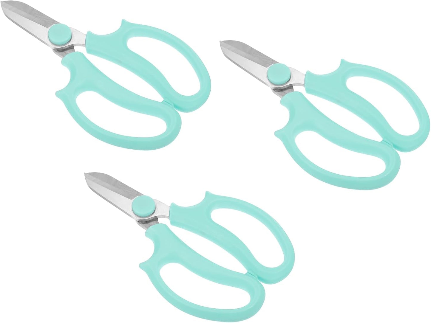 Floral Scissor, 3 Pcs Garden Scissors Floral Shears Gardening Pruning Shears Scissors with Comfort Grip Handle for Plants Trimming, White