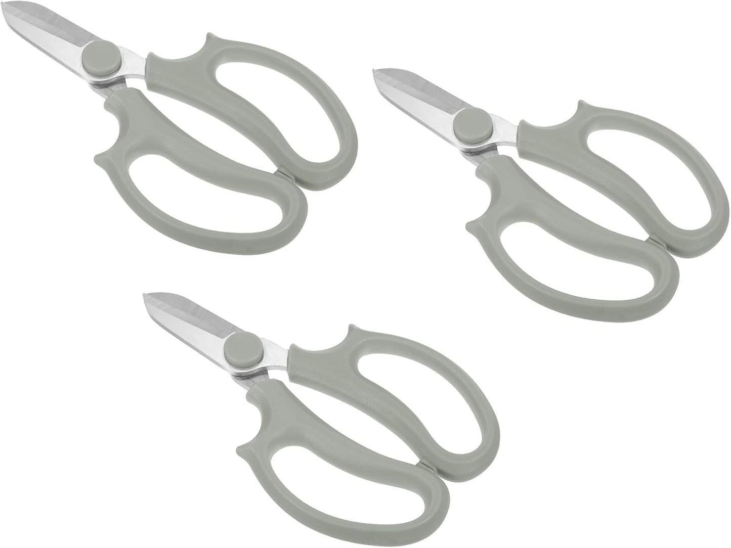 Floral Scissor, 3 Pcs Garden Scissors Floral Shears Gardening Pruning Shears Scissors with Comfort Grip Handle for Plants Trimming, White