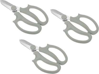 Floral Scissor, 3 Pcs Garden Scissors Floral Shears Gardening Pruning Shears Scissors with Comfort Grip Handle for Plants Trimming, White