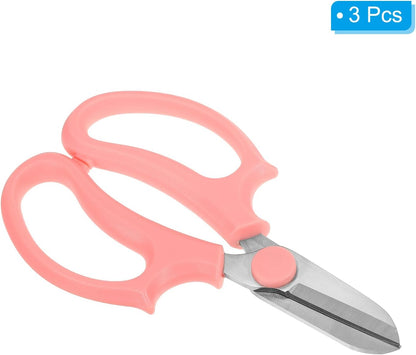 Floral Scissor, 3 Pcs Garden Scissors Floral Shears Gardening Pruning Shears Scissors with Comfort Grip Handle for Plants Trimming, White
