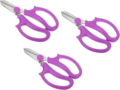 Floral Scissor, 3 Pcs Garden Scissors Floral Shears Gardening Pruning Shears Scissors with Comfort Grip Handle for Plants Trimming, White