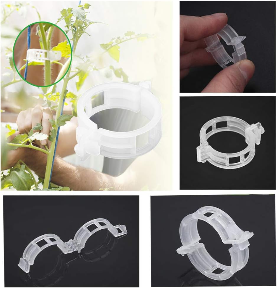 300 PCS Plant Support Garden Clips,Tomato Vine Clips,Durable Crop Clips in White for Flower Vine Twine Tomato Orchid to Grow Upright and Healthier