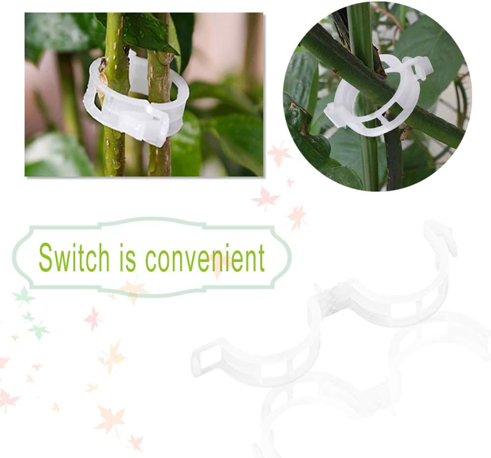 300 PCS Plant Support Garden Clips,Tomato Vine Clips,Durable Crop Clips in White for Flower Vine Twine Tomato Orchid to Grow Upright and Healthier
