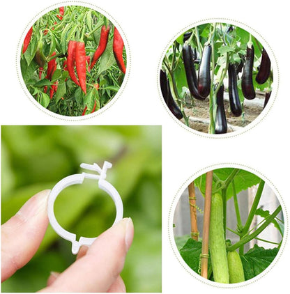 300 PCS Plant Support Garden Clips,Tomato Vine Clips,Durable Crop Clips in White for Flower Vine Twine Tomato Orchid to Grow Upright and Healthier
