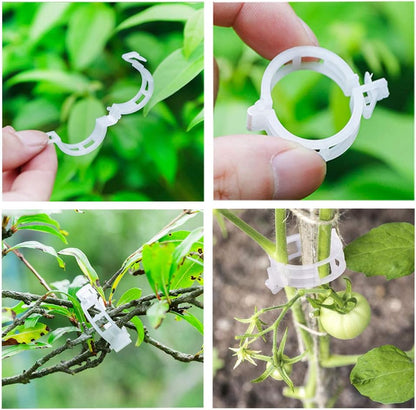 300 PCS Plant Support Garden Clips,Tomato Vine Clips,Durable Crop Clips in White for Flower Vine Twine Tomato Orchid to Grow Upright and Healthier