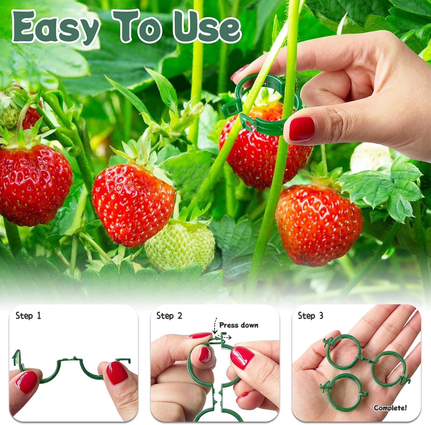 300 PCS Plant Support Garden Clips,Tomato Vine Clips,Durable Crop Clips in White for Flower Vine Twine Tomato Orchid to Grow Upright and Healthier