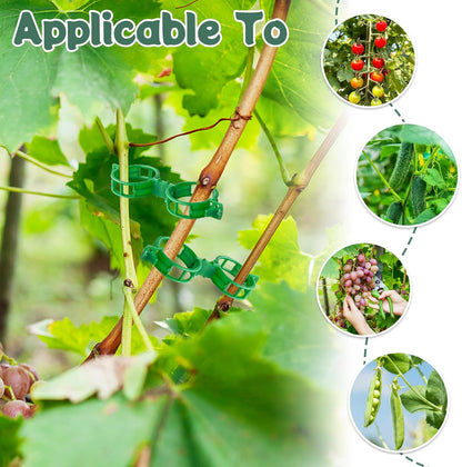 300 PCS Plant Support Garden Clips,Tomato Vine Clips,Durable Crop Clips in White for Flower Vine Twine Tomato Orchid to Grow Upright and Healthier