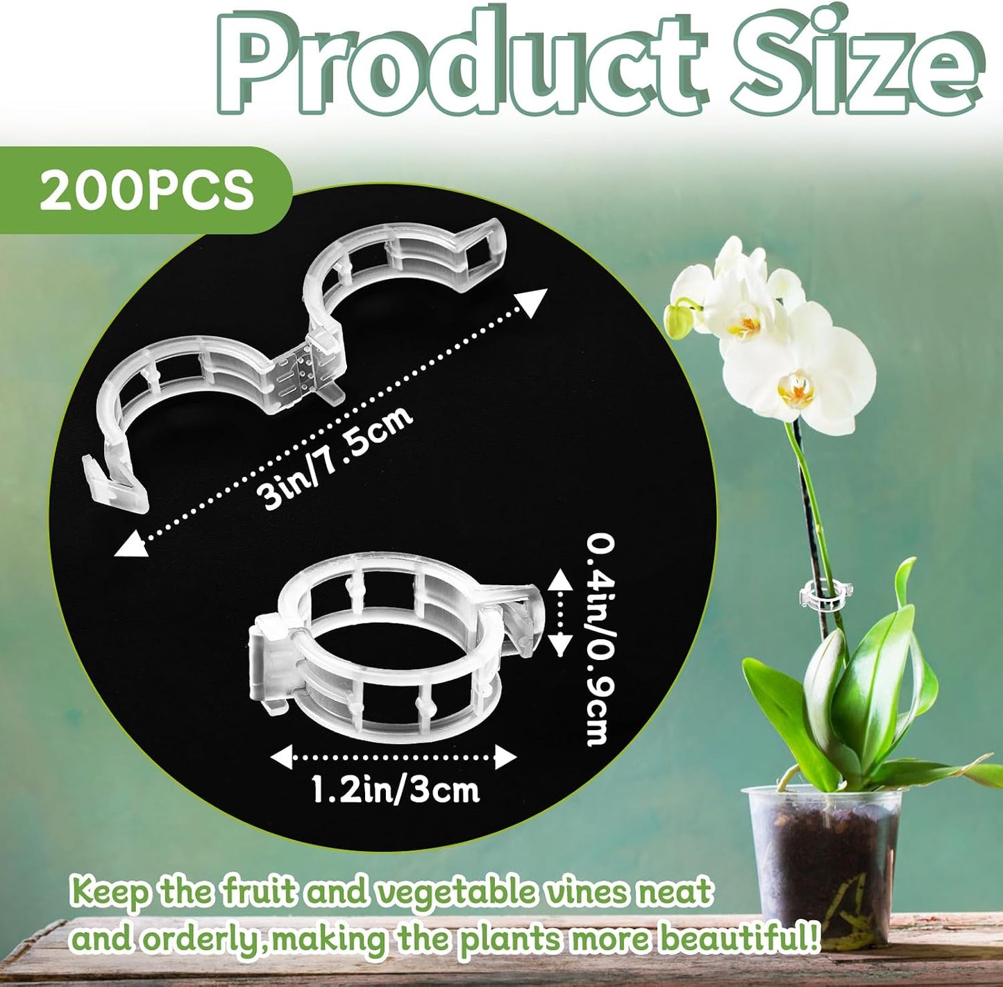 300 PCS Plant Support Garden Clips,Tomato Vine Clips,Durable Crop Clips in White for Flower Vine Twine Tomato Orchid to Grow Upright and Healthier
