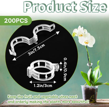 300 PCS Plant Support Garden Clips,Tomato Vine Clips,Durable Crop Clips in White for Flower Vine Twine Tomato Orchid to Grow Upright and Healthier