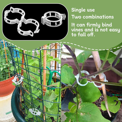 300 PCS Plant Support Garden Clips,Tomato Vine Clips,Durable Crop Clips in White for Flower Vine Twine Tomato Orchid to Grow Upright and Healthier