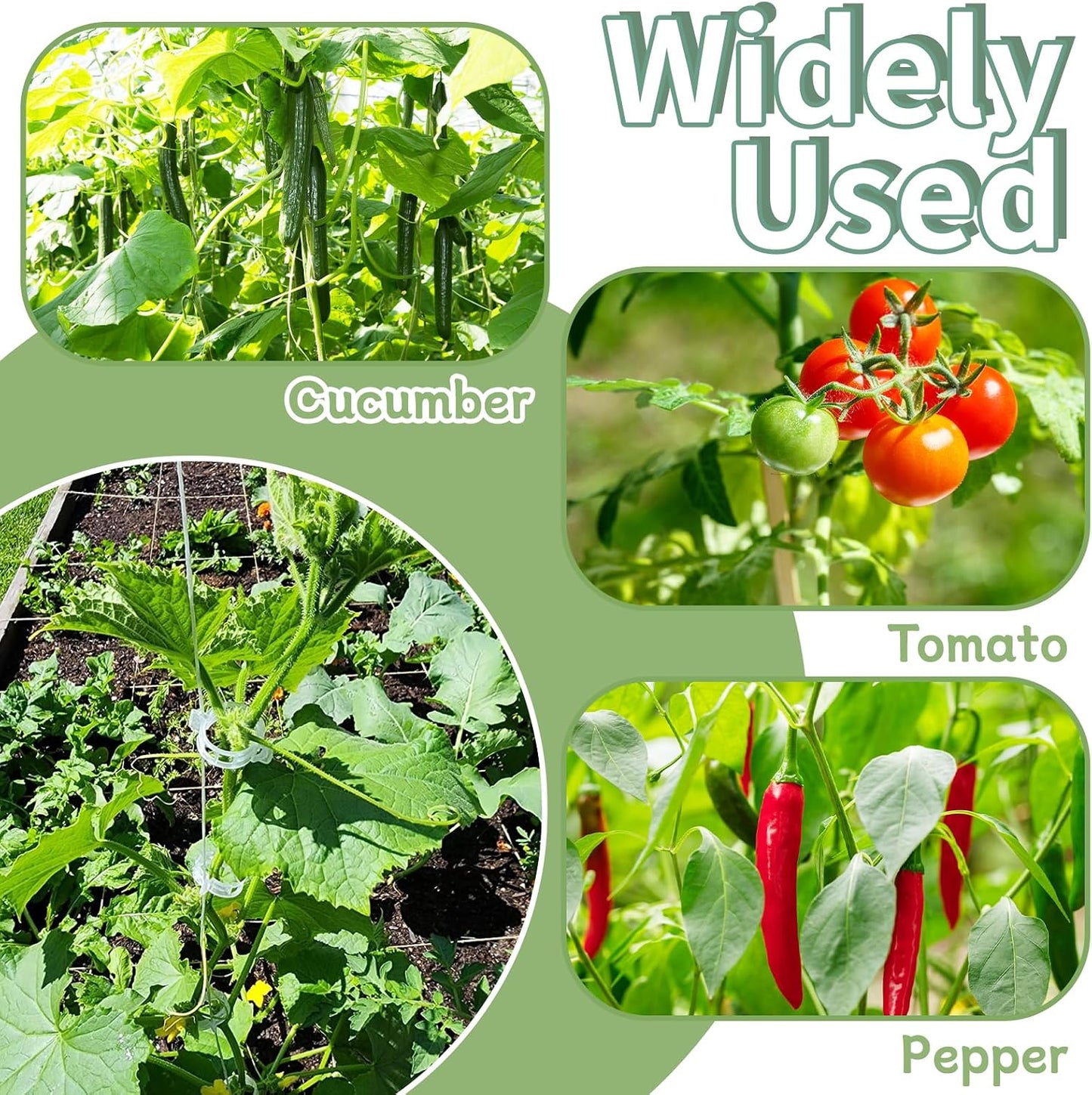 300 PCS Plant Support Garden Clips,Tomato Vine Clips,Durable Crop Clips in White for Flower Vine Twine Tomato Orchid to Grow Upright and Healthier