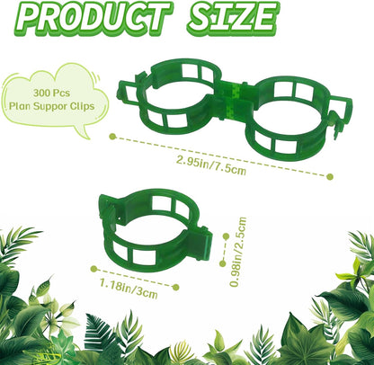 300 PCS Plant Support Garden Clips,Tomato Vine Clips,Durable Crop Clips in White for Flower Vine Twine Tomato Orchid to Grow Upright and Healthier