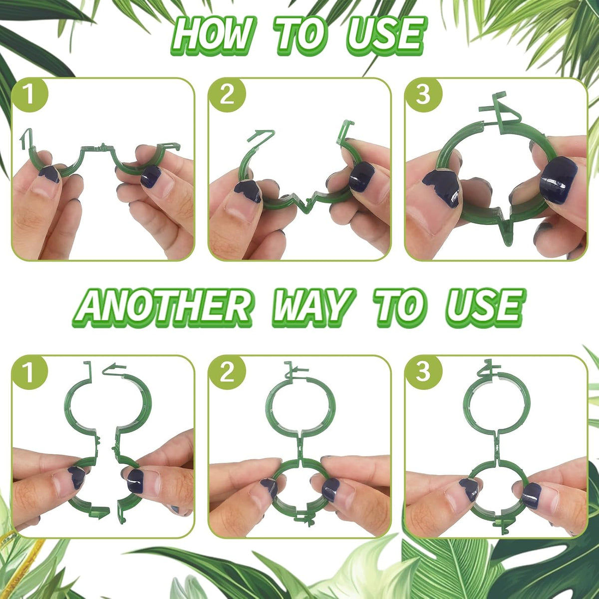 300 PCS Plant Support Garden Clips,Tomato Vine Clips,Durable Crop Clips in White for Flower Vine Twine Tomato Orchid to Grow Upright and Healthier