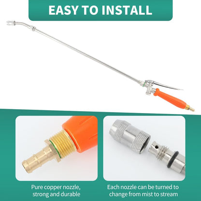 29" Metal Replacement Sprayer Wand,1/4" & 3/8" Brass Barb Sprayer Wand Replacement,Adjustable Nozzle Stainless Steel Spraye r Wand for Weed Garden Car Wash,with Shut off Valve