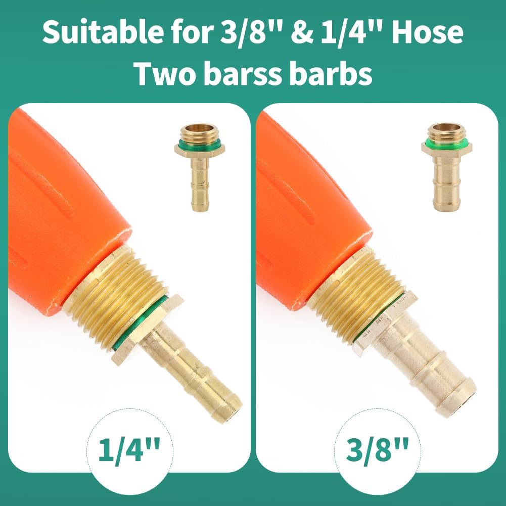 29" Metal Replacement Sprayer Wand,1/4" & 3/8" Brass Barb Sprayer Wand Replacement,Adjustable Nozzle Stainless Steel Spraye r Wand for Weed Garden Car Wash,with Shut off Valve