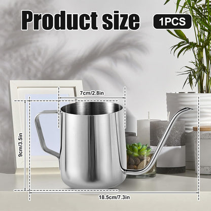 Plant Watering Can, 12 oz / 350 ml Stainless Steel Plant Watering Pot Small Watering Can with Long Spout for Indoor House Plants Flower Bonsai Outdoor Garden