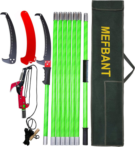 Pole Saw for Tree Trimming - 30.1 FT Extendable Tree Pruner, Long Handle Tree Trimmer, High Reach Branch Cutter, Heavy Duty Pole Pruning Saw, Tree Cutting Tool for Hard-to-Reach Branches
