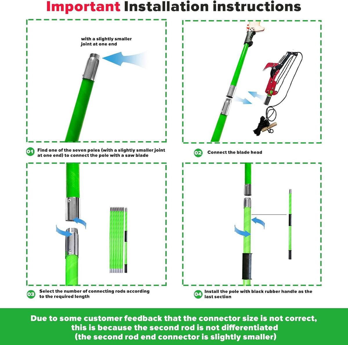 Pole Saw for Tree Trimming - 30.1 FT Extendable Tree Pruner, Long Handle Tree Trimmer, High Reach Branch Cutter, Heavy Duty Pole Pruning Saw, Tree Cutting Tool for Hard-to-Reach Branches