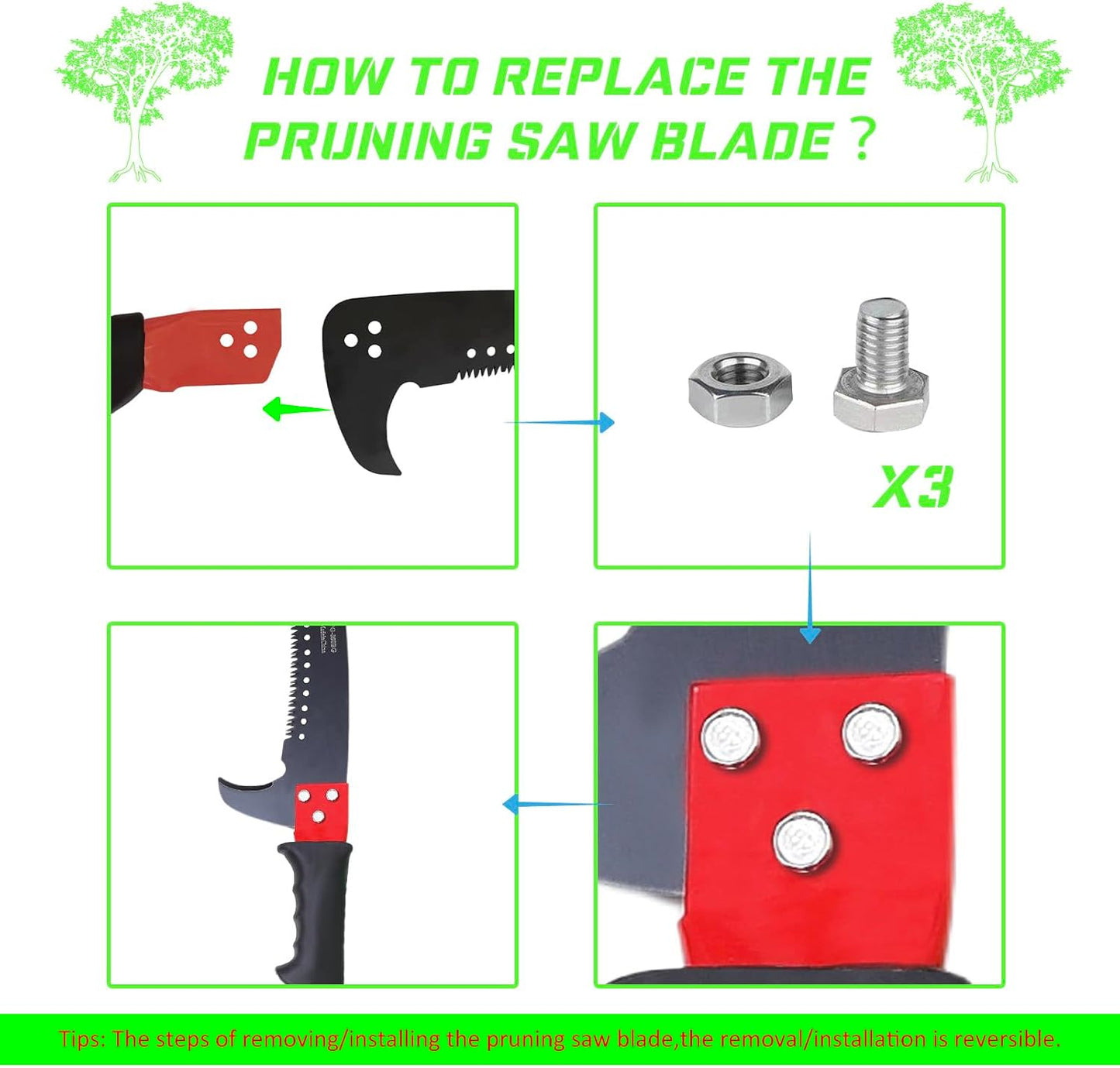 Pole Saw for Tree Trimming - 30.1 FT Extendable Tree Pruner, Long Handle Tree Trimmer, High Reach Branch Cutter, Heavy Duty Pole Pruning Saw, Tree Cutting Tool for Hard-to-Reach Branches