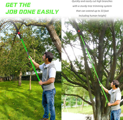Pole Saw for Tree Trimming - 30.1 FT Extendable Tree Pruner, Long Handle Tree Trimmer, High Reach Branch Cutter, Heavy Duty Pole Pruning Saw, Tree Cutting Tool for Hard-to-Reach Branches
