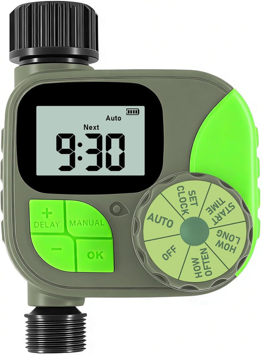 Sprinkler Timer for Garden Hose - Irrigation Timer for Outdoor Faucet, Automatic Programmable Watering Irrigation with Rain Delay/Manual Mode, Watering System Drip Irrigation for Yard Lawn Pool
